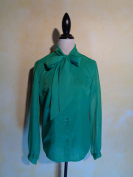 Chemise lavalière verte 70's T.38