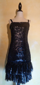 Robe sequins et plumes 70's T.36