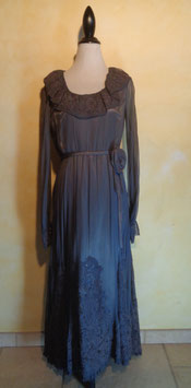 Robe dentelle et soie 70's T.40