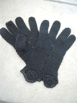 Gants crochet noirs 1900