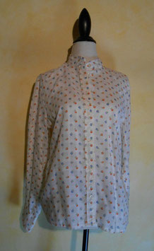 Chemise blanche fleurs 70's T38