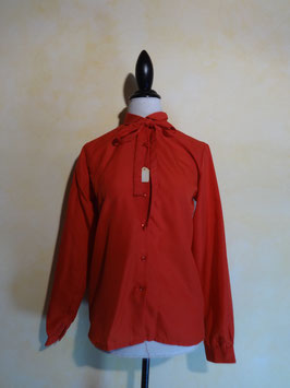 Chemise lavalière rouge 70's T.38