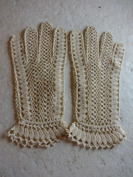 Gants crochet beiges 40's