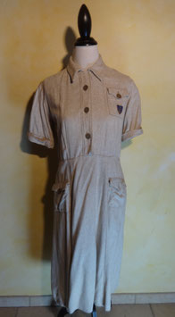 Robe en laine beige 60's T.38