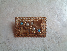 Broche fleurs et perles 30's