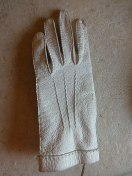 Gants cuir blancs