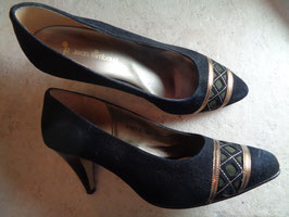Escarpins cuir et peau 80's P.39