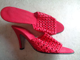 Mules tressées rouges 70's P.39