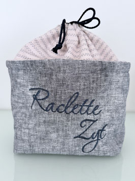 Gschwelltichörbli marine gesprenkelt-altweiss mit blauen Ranken