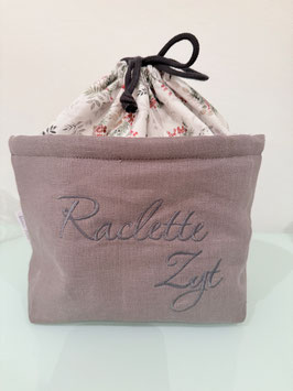 Gschwelltichörbli taupe-weiss mit Rothkelchen-Kranzmotive