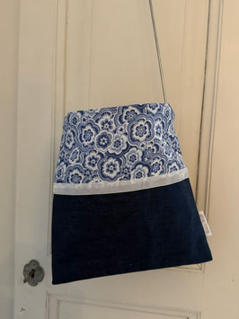 Wäscheklammersack marine-blau Blumenmuster