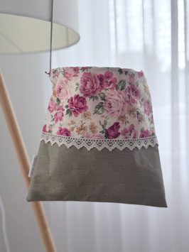 Wäscheklammersack schilf - beige mit Rosen