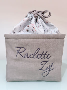 Gschwelltichörbli grau-zartes Blau mit Schwalbenmotiven