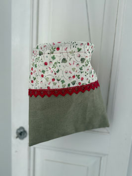 Wäscheklammersack schilf -vanille mit Erdbeermuster