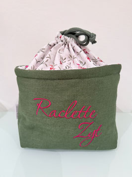 Gschwelltichörbli grün-weiss mit kleinen Wichteln und Zweigen