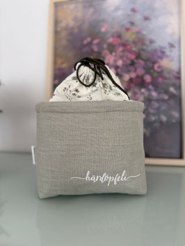 Gschwelltichörbli schilf - vanille mit Blumenmuster