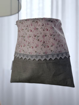 Wäscheklammersack Schilf-beige mit kleine Blümchen
