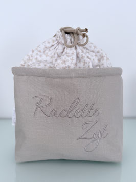 Gschwelltichörbli sand- weiss mit beigen Blümchen