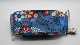 Maske Gr. M Blau mit Blumen