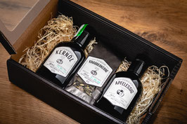 Geschenkbox Kernöl 250ml, Knabberkerne 80g, Essig 250ml