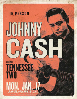 "Johnny Cash and his Tennesse Two" Blechschild