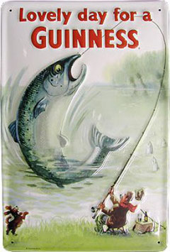 "Lovely Day For A Guinness Fisch" Blechschild