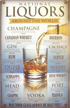 "Liquors Around The World" Blechschild