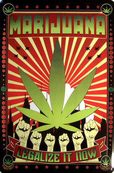 "Marijuana Legalize it now" Sprüche Blechschild