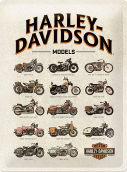 "Harley Davidson Modelle" Blechschild