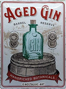 "Aged Gin" Blechschild