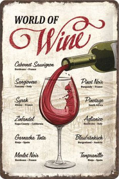 "World of Wine" Blechschild