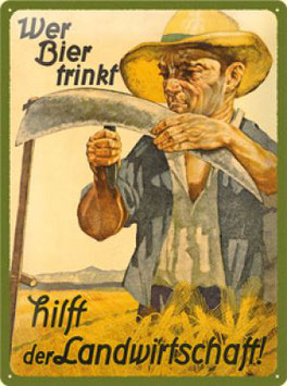 "Wer Bier Trinkt Hilft Der Landwirtschaft" Sprüche Blechschild