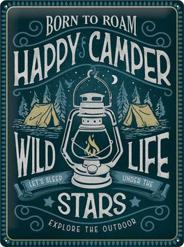 "Happy Camper" Blechschild