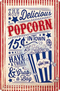 "Popcorn" Blechschild