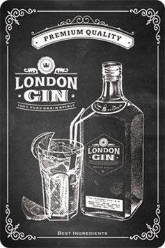 "London Gin" Blechschild