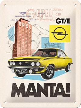 "Opel Manta GT / E" Blechschild