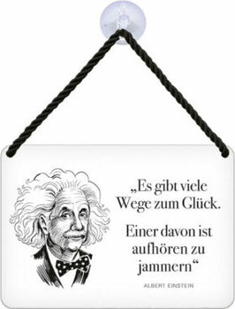 "Albert Einstein - Es gibt viele Wege zum Glück" Sprüche Blechschild