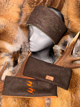Lodenstirnband mit Fleece
