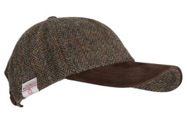 Harris Tweed Cap mit Lederschirm