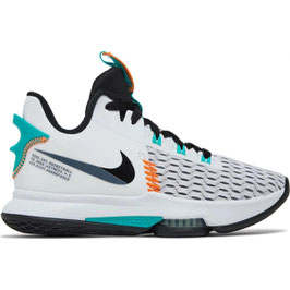 NIKE Lebron Witness V (45/Weiß/Türkis/Orange)