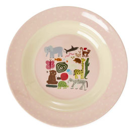 piatto fondo WILDLIFE print - rosa