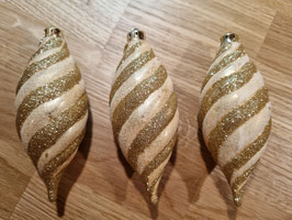 FLOHMARKT | Drei wunderschöne Weihnachtsbaumanhänger in gold |
