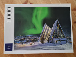 FLOHMARKT | 1.000 Teile Puzzle | "Eismeerkathedrale Tromsö Norwegen mit Nordlicht"