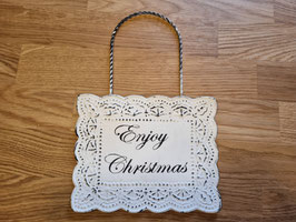FLOHMARKT | Blechschild im Vintagestil "Enjoy Christmas"