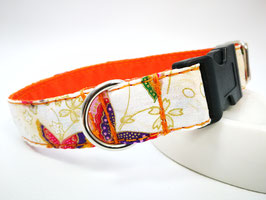 Sofortkauf-Hundehalsband mit Klickverschluss "Schmetterlinge-beige"