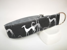 Sofortkauf-Zugstopp-Halsband mit Windhund-Motiv "Windi-black "