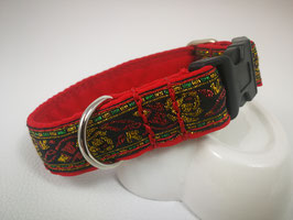 Sofortkauf-Hundehalsband mit Klickverschluss "Webband rot-gold"
