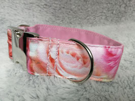 Sofortkauf-Hundehalsband mit Klickverschluss "Rosenmuster-rosa-pink"