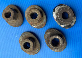 A416-7 Lot de 5 écrous de 12x125 (Embase ovale) de fixation de roue BM, largueur sur plats 19mm (R. VI)