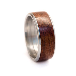 Edelstahlring mit Holz-Inlay | Breite 9mm